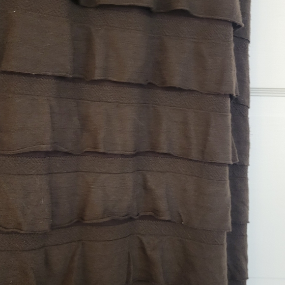 Studio M Brown Knit Multi Layer Maxi Skirt Sz Large Like New - Picture 2 of 3